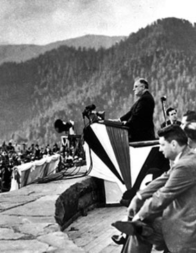 Franklin Rooselvelt, Eröffnung des Great Smoky
              Mountains National Park, 02.09.1940